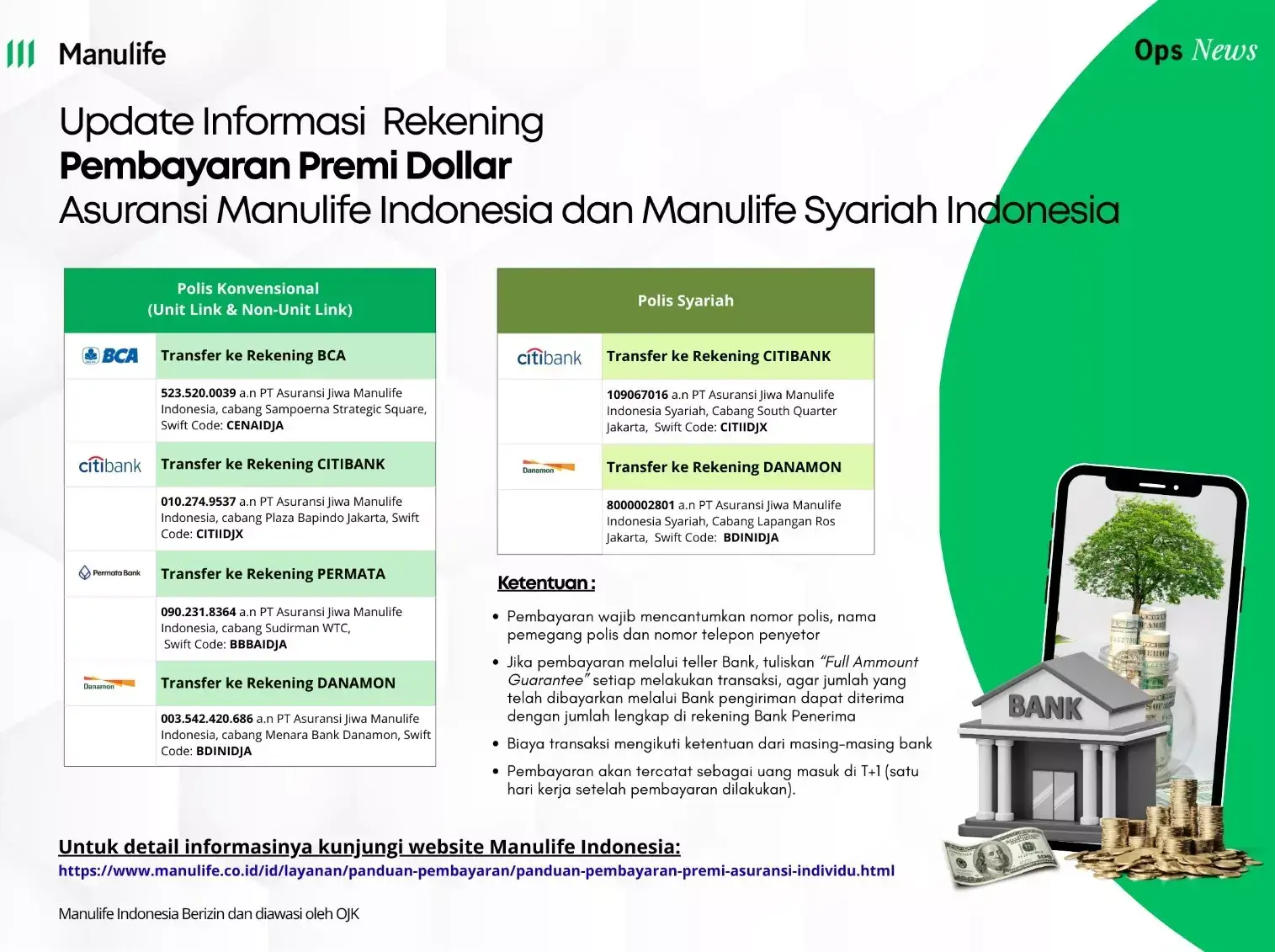 cara pembayaran polis usd